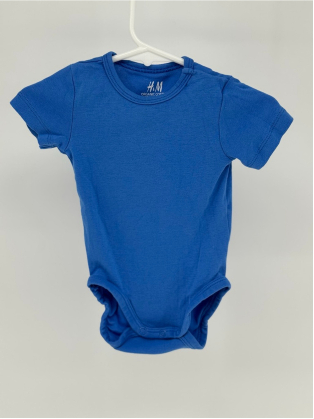 Baby H&M Blue Organic Cotton Short Sleeve Bodysuit 3-6 Months